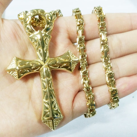 Gold Cross Pendant Necklace-ToShay.org