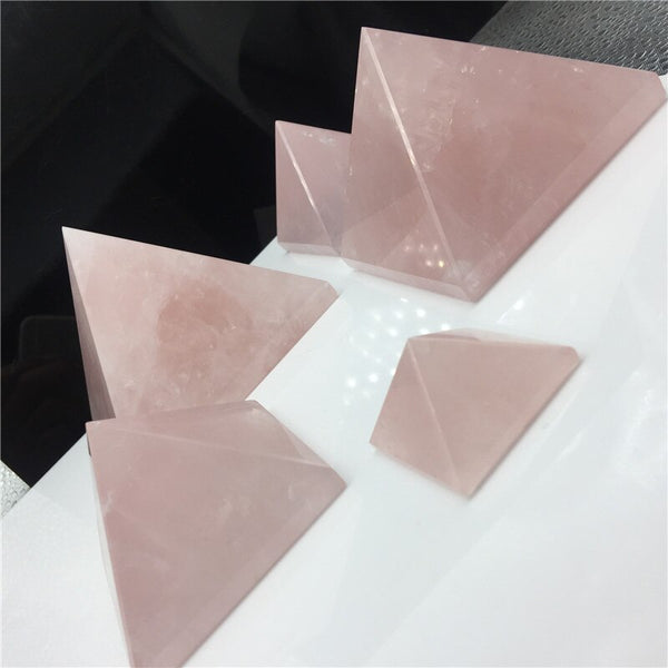 Pink Rose Quartz Crystal Pyramids-ToShay.org