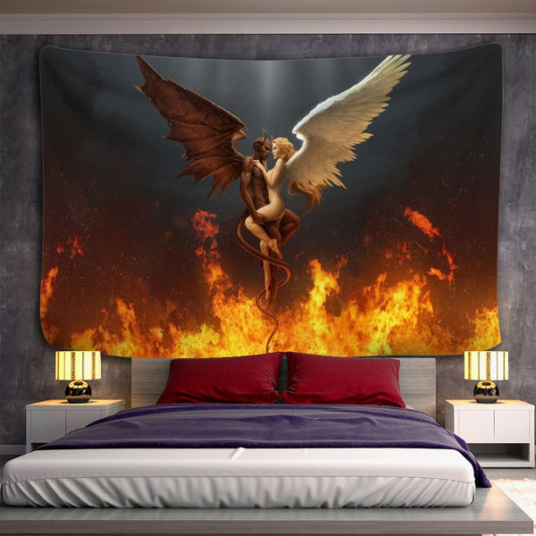 Angel Devil Tapestry Wall Hanging-ToShay.org