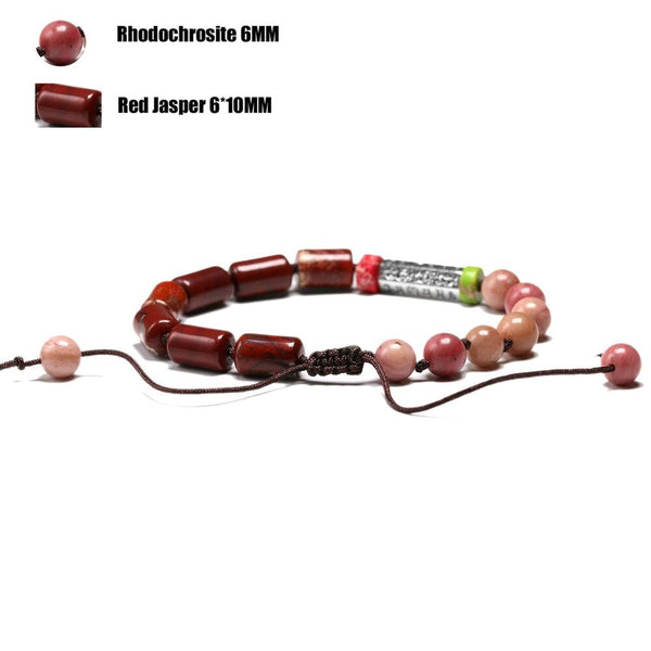 Pink Rhodochrosite Bead Charm Bracelets-ToShay.org
