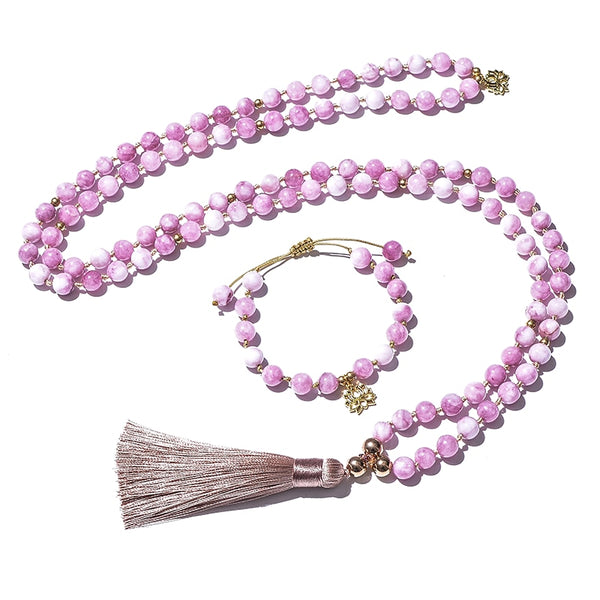Pink Kunzite Mala Beads-ToShay.org