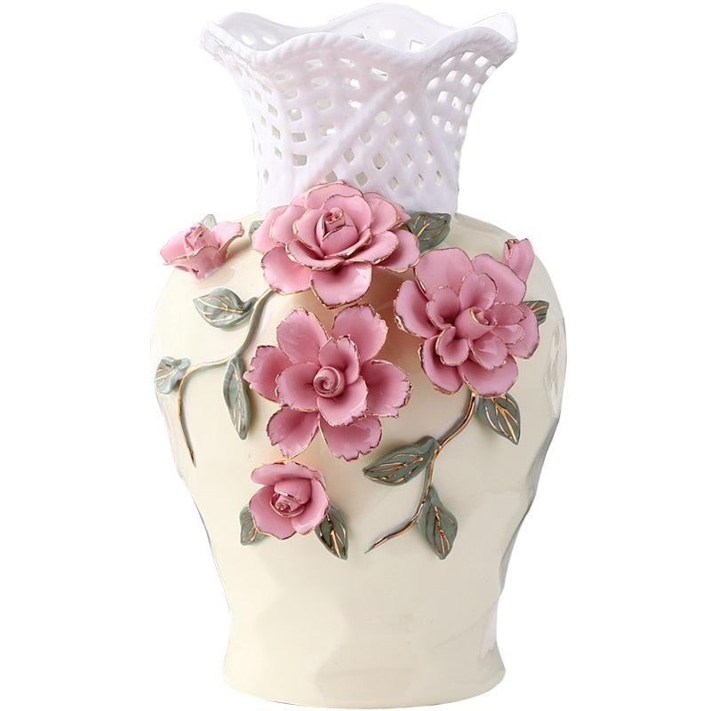 Rose Flower Ceramic Vases-ToShay.org