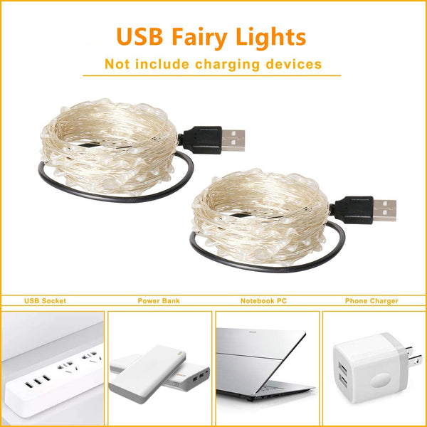 Copper Wire LED Fairy Lights String-ToShay.org