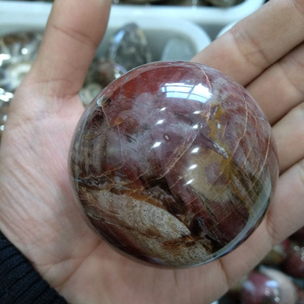 Red Petrified Wood Stone Ball-ToShay.org