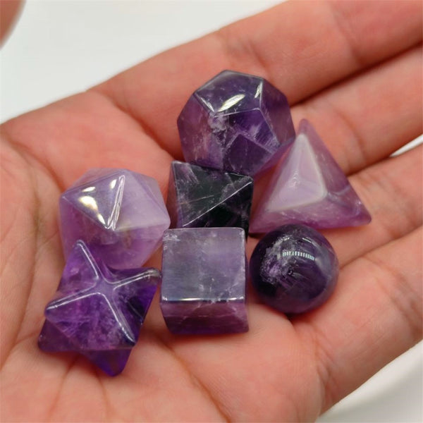 Purple Amethyst Platonic Solids-ToShay.org