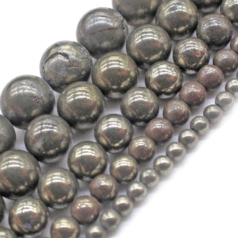 Silver Iron Pyrite Stone Beads-ToShay.org