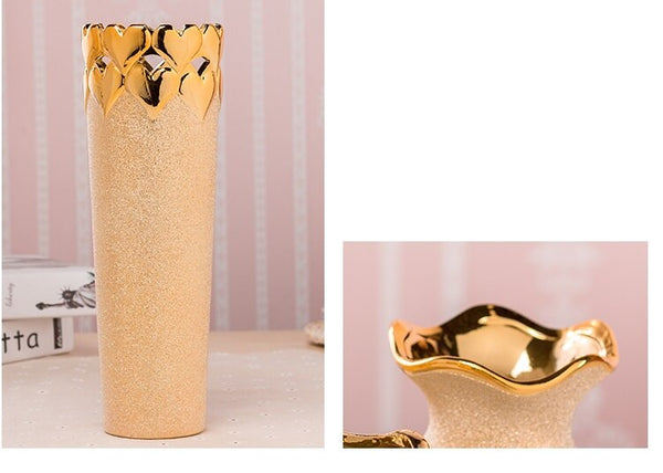 Gold Flower Vase-ToShay.org