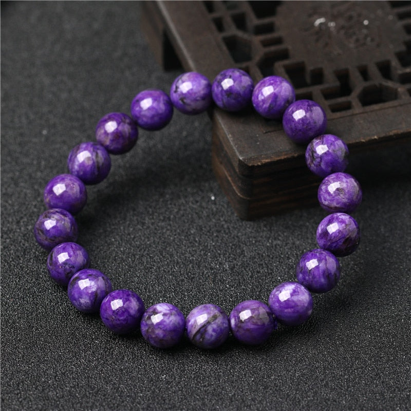 Purple Charoite Bead Bracelets-ToShay.org