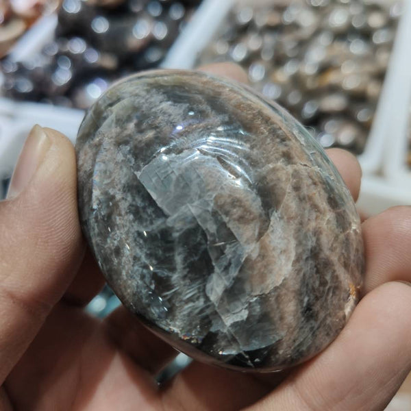Black Moonstone Palm Stones-ToShay.org