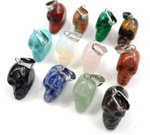 Mixed Crystal Skull Pendants-ToShay.org