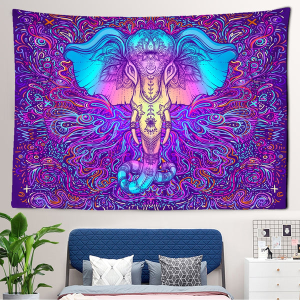 Indian Elephant Mandala Tapestry-ToShay.org