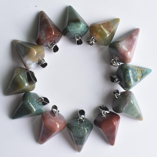 Mixed Crystal Cone Pendants-ToShay.org