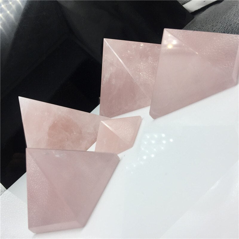 Pink Rose Quartz Crystal Pyramids-ToShay.org