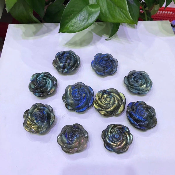 Blue Labradorite Rose Flower-ToShay.org