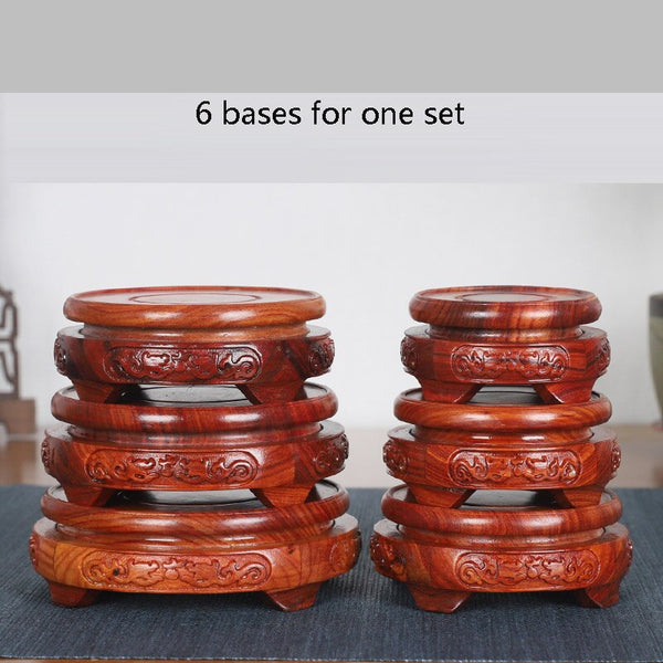 Red Sandalwood Double Dragon Base-ToShay.org