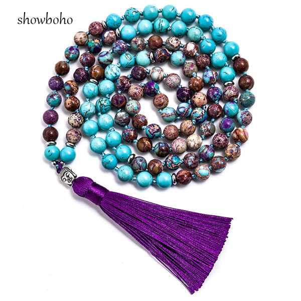 Blue Turquoise Mala Beads-ToShay.org