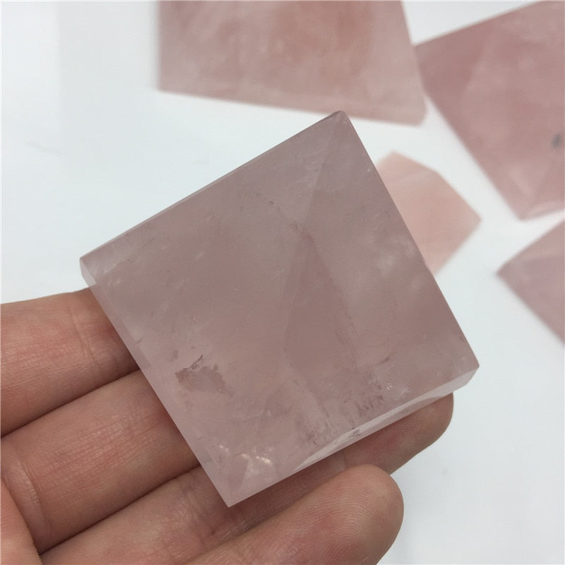 Pink Rose Quartz Crystal Pyramids-ToShay.org