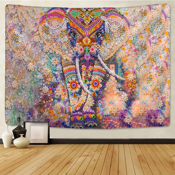 Indian Elephant Mandala Tapestry-ToShay.org