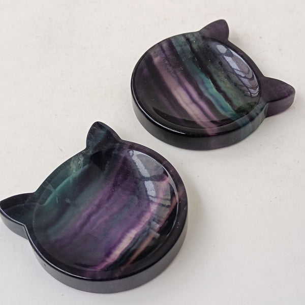 Purple Fluorite Cat Saucer-ToShay.org