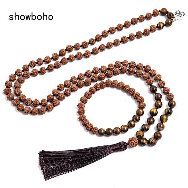 Rudraksha Mala Necklace-ToShay.org