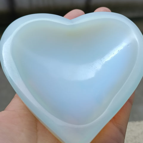 White Opalite Bowl Heart-ToShay.org