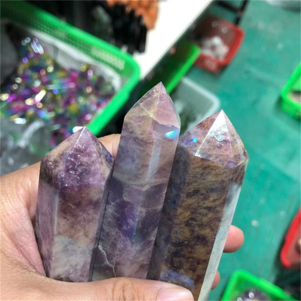 Purple Aura Lepidolite Points-ToShay.org