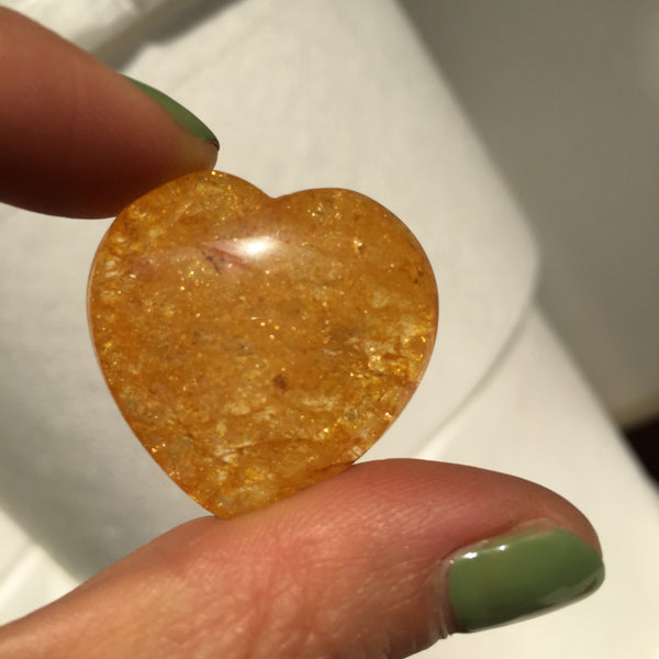 Yellow Citrine Crystal Heart-ToShay.org