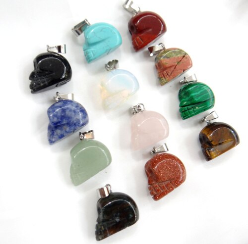 Mixed Crystal Skull Pendants-ToShay.org