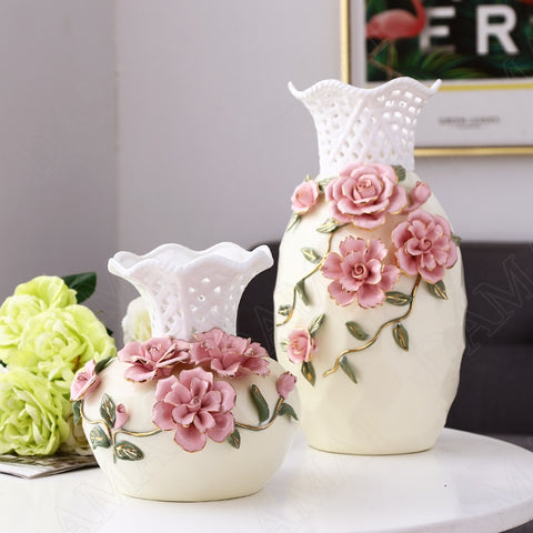 Rose Flower Ceramic Vases-ToShay.org