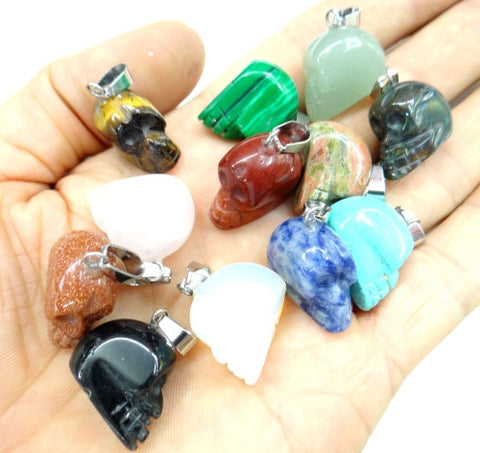 Mixed Crystal Skull Pendants-ToShay.org