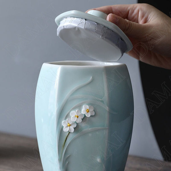 Flowers Ceramic Tea Caddy-ToShay.org