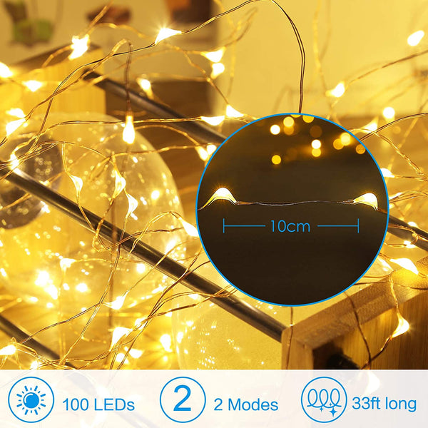 Copper Wire LED Fairy Lights String-ToShay.org