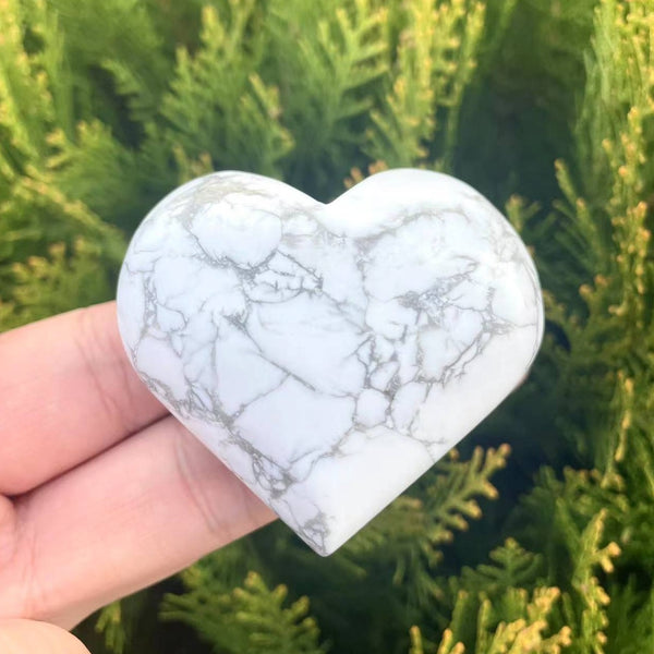 White Howlite Stone Heart-ToShay.org