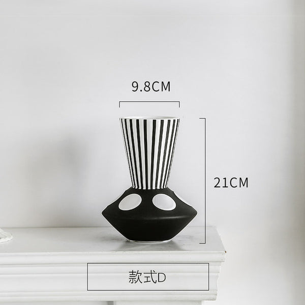 Black White Ceramic Vase-ToShay.org