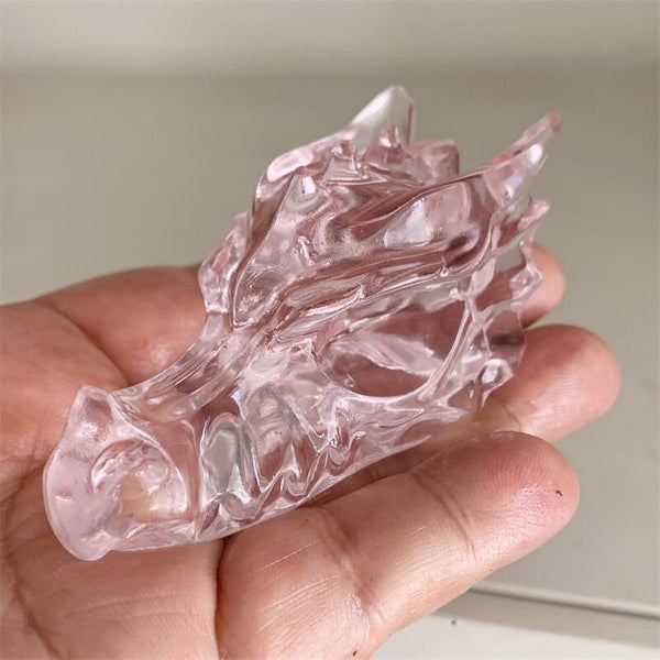 Pink Purple Glass Crystal Dragon Heads-ToShay.org