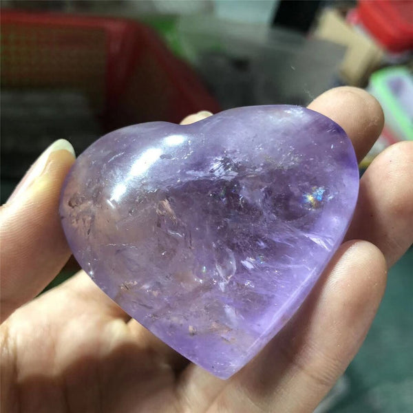 Purple Amethyst Crystal Heart-ToShay.org