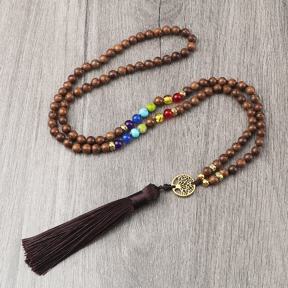 Wood Chakra Mala Beads-ToShay.org