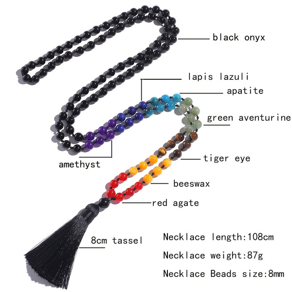 Black Onyx Chakra Mala Beads-ToShay.org
