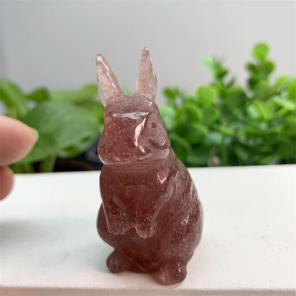 Red Strawberry Quartz Rabbit-ToShay.org