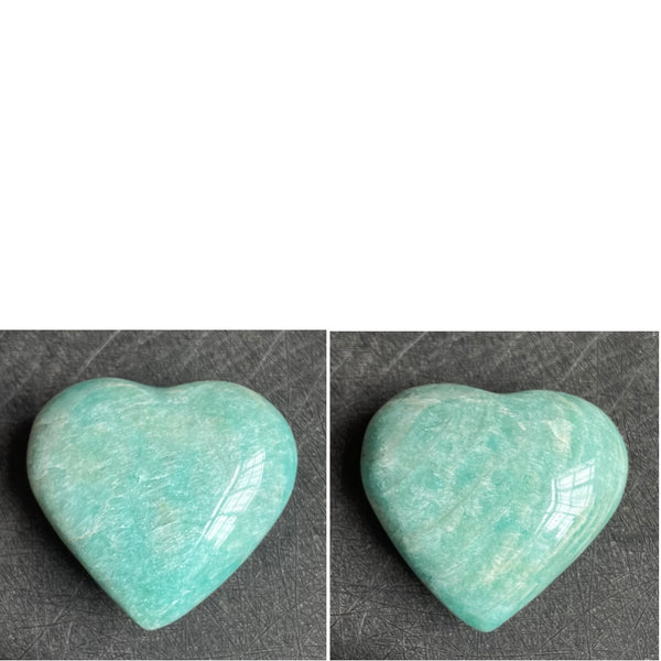 Blue Amazonite Crystal Hearts-ToShay.org