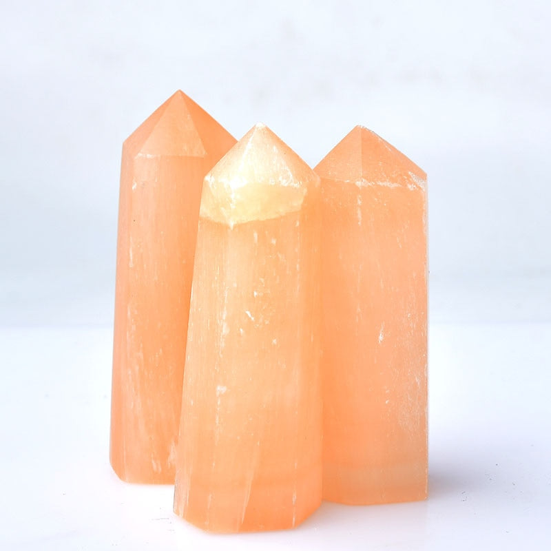Orange Selenite Crystal Point-ToShay.org