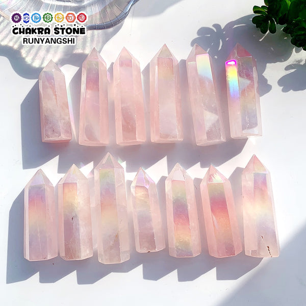 Pink Aura Rose Quartz Wand-ToShay.org