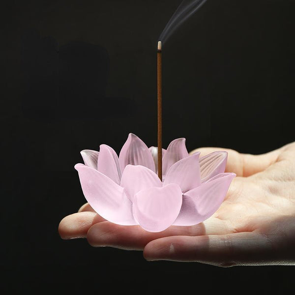 Glass Lotus Incense Burner-ToShay.org