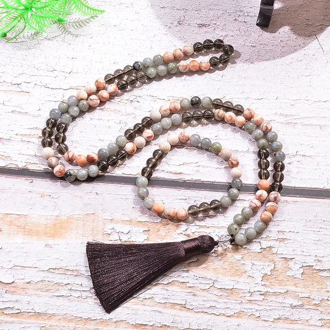 Grey Labradorite Mala Beads-ToShay.org