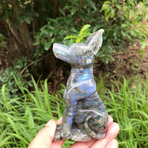 Blue Labradorite Crystal Dog-ToShay.org