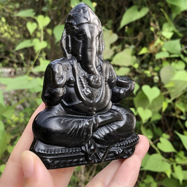 Crystal Obsidian Ganesha-ToShay.org