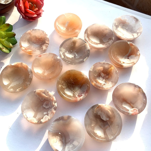 Pink Flower Agate Bowls-ToShay.org