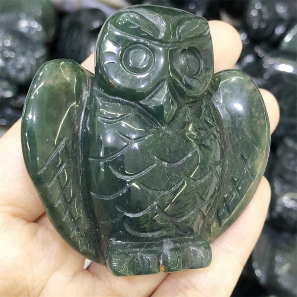 Green Moss Agate Owl-ToShay.org