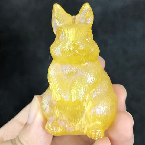 Yellow Aura Quartz Rabbit-ToShay.org