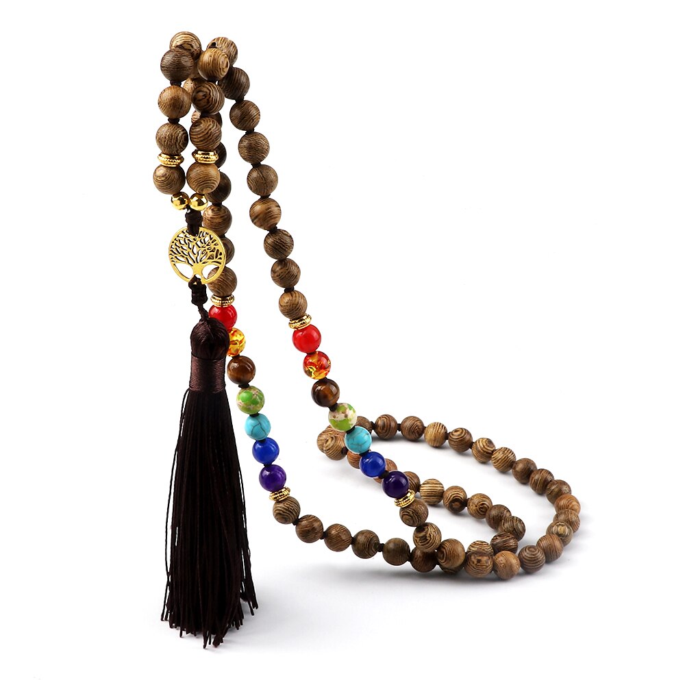 Wood Chakra Mala Beads-ToShay.org